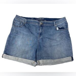 Lane Bryant shorts women's size 28 rolled cuff plus size denim 5" inseam